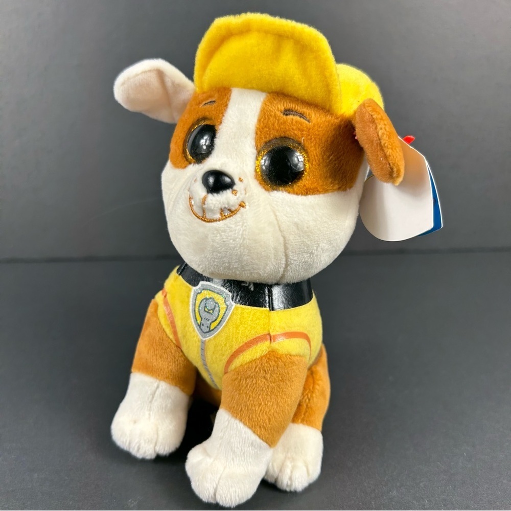 Ty Beanie Boos Rubble Paw Patrol 6" Plush Toy 2017 Retired NWT